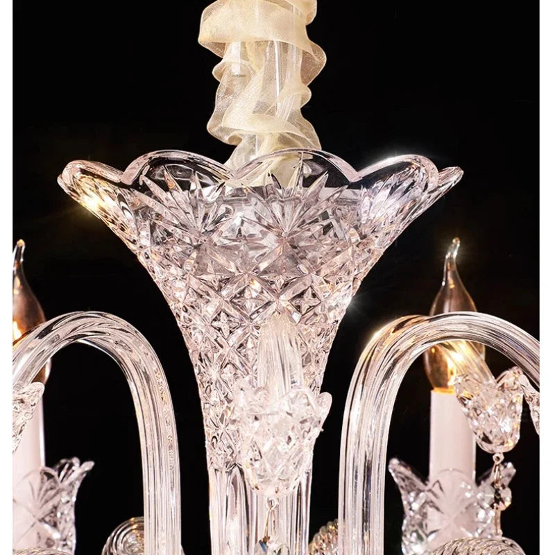Żyrandol kryształowy w stylu francuskim - luksusowa lampa do salonu i jadalni