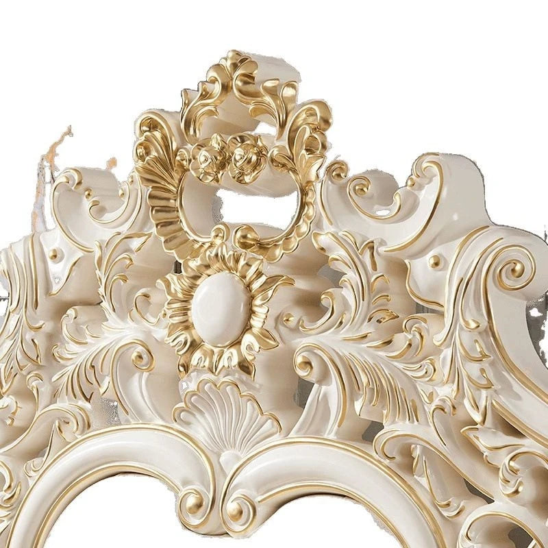 Luksusowe łóżko z litego drewna w stylu europejskim - elegancki zestaw mebli do salonu