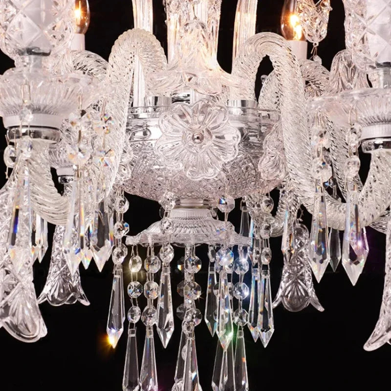 Żyrandol kryształowy w stylu francuskim - luksusowa lampa do salonu i jadalni