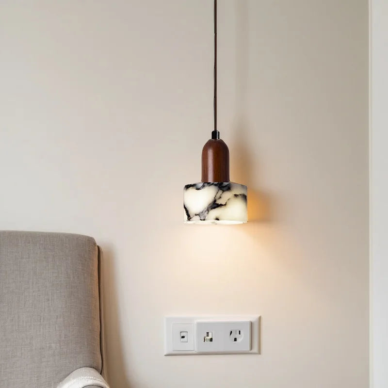 Lampa wisząca marmurowa - nowoczesna lampa do salonu, sypialni, jadalni