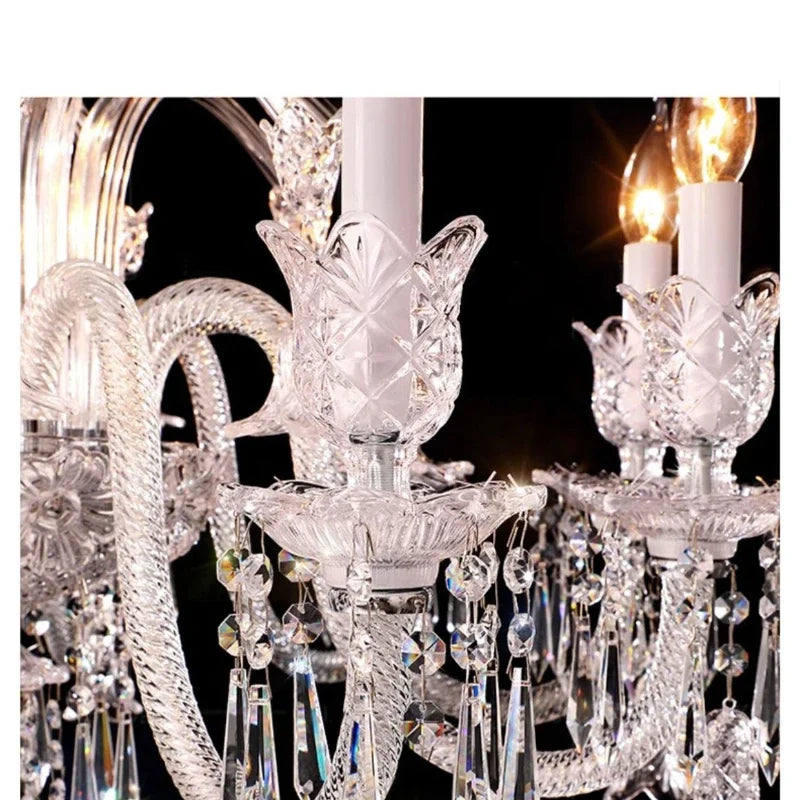Żyrandol kryształowy w stylu francuskim - luksusowa lampa do salonu i jadalni