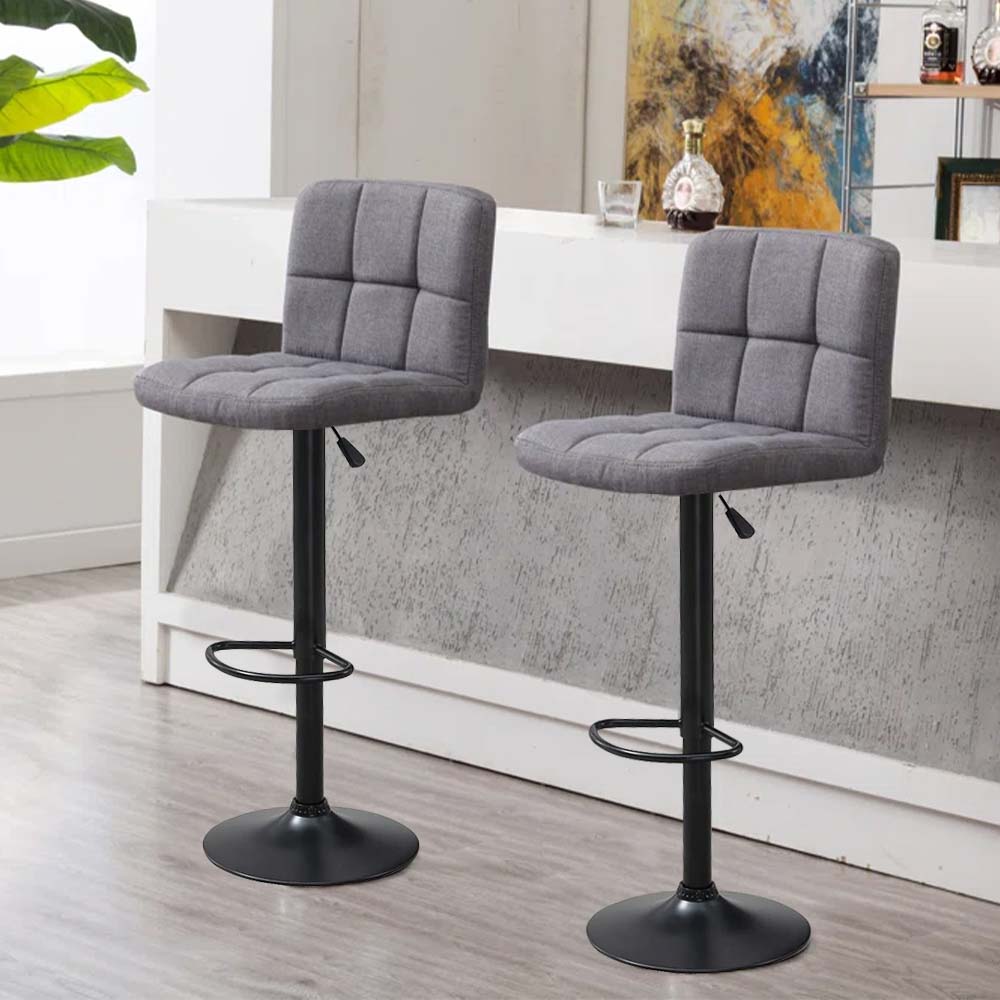 Hoker barowy tapicerowany tkaniną 2 szt.,- jasnoszary